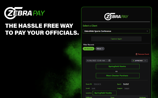 ZebraPay Extension screenshot