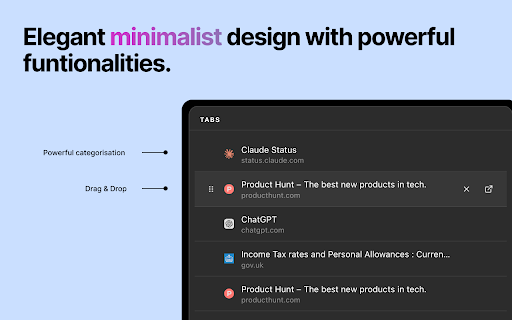 Minimalist Tabs Manager - 1Paper Ai screenshot