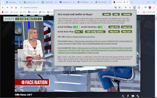 m3u8 Sniffer TV - Find and Play HLS Streaming URLs screenshot