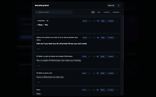 Subtra AI – Netflix & YouTube Dual Subtitles: Learn Languages screenshot