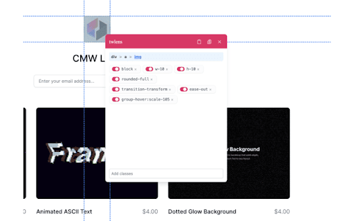 Tailwind Lens - Inspect and Edit Tailwind CSS Visually screenshot