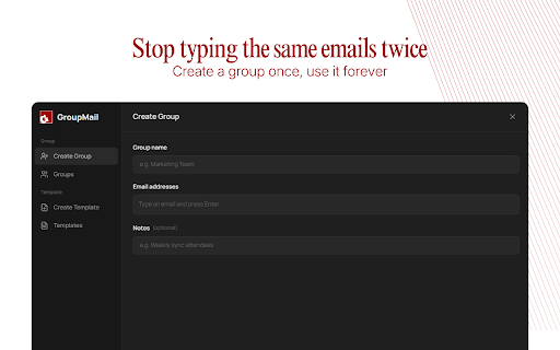 GroupMail: Email Group & Template Manager for Gmail screenshot