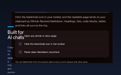 MarkGrab — Copy Page as Markdown screenshot
