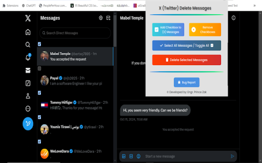 X (Twitter) Select & Delete Messages Pro screenshot