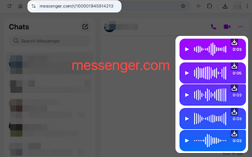 Download audio message Messenger/Instagram/Facebook Plus screenshot