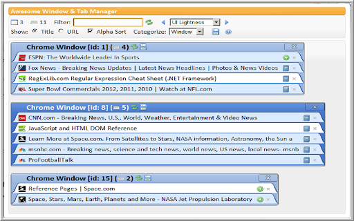 Awesome Window & Tab Manager screenshot