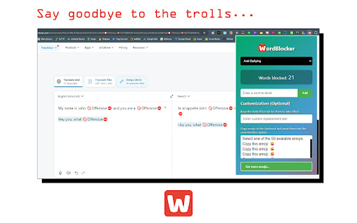 WordBlocker screenshot