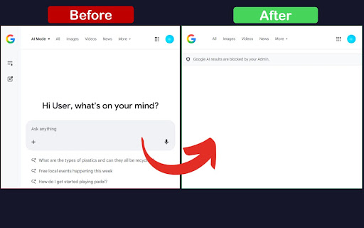 Disable Google AI Search screenshot