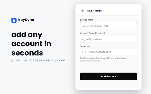 KeySync - 2FA Authenticator screenshot