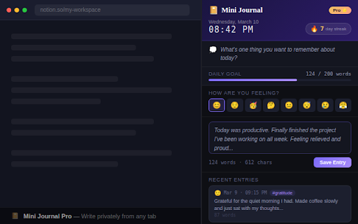 Mini Journal - Quick Daily Notes screenshot