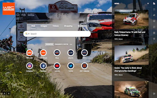 FIA World Rally Championship Homepage screenshot