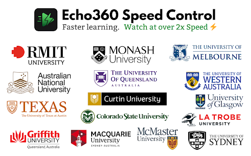 Echo360 Speed Control - Faster Lectures screenshot