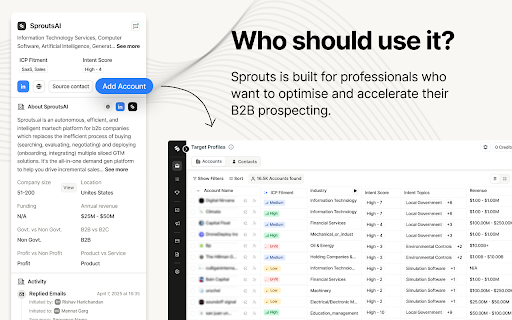 Sprouts - B2B Contact Info Finder screenshot