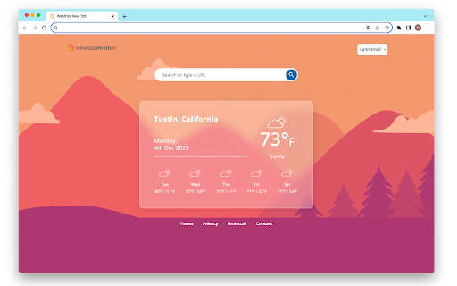 New Tab Weather screenshot