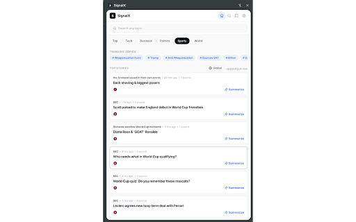 SignalX - AI News Summaries screenshot