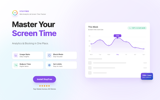 StayFree - Website Blocker, Web Usage Stats, Shorts Blocker screenshot