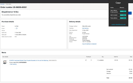 Copyr - Semi Automated Ordering Tool screenshot