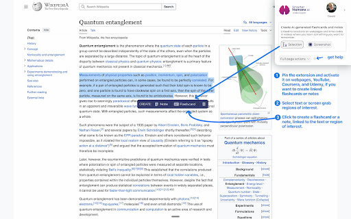 SmarterHumans.ai: AI flashcards & notes deep-linked to videos & webpages screenshot