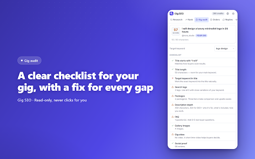 Gig SEO & Rank Tracker for Fiverr™ screenshot