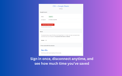 CSV to Google Sheets – Open CSV Instantly screenshot