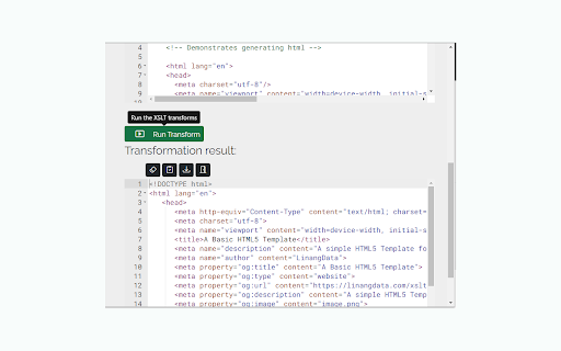 XSLT Tester screenshot