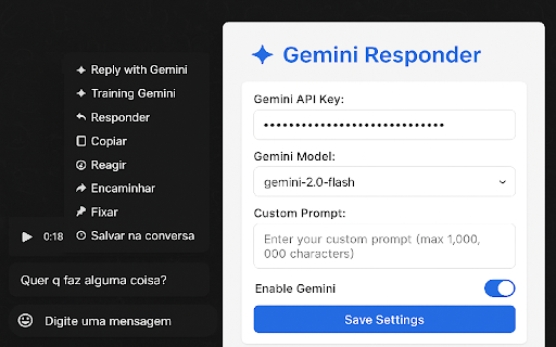WhatsApp Gemini Responder screenshot