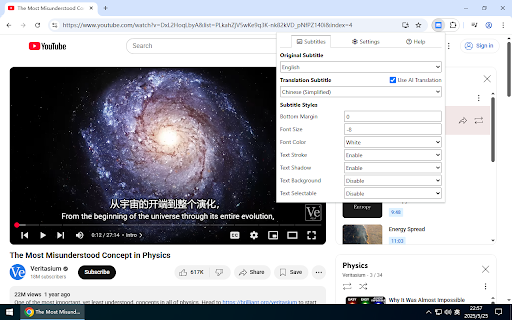 Dualsub - YouTube Subtitle Translator screenshot