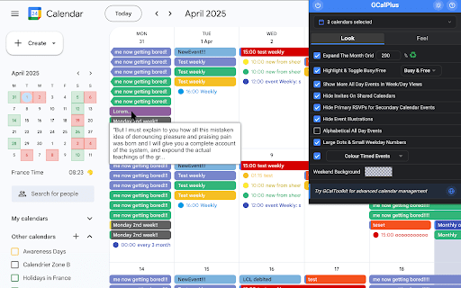 GCalPlus screenshot
