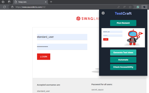 TestCraft screenshot