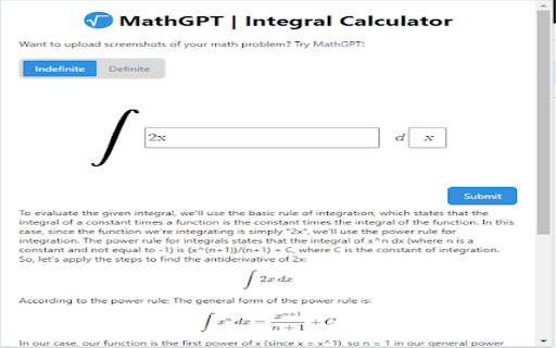 MathGPT | AI Integral Calculator screenshot