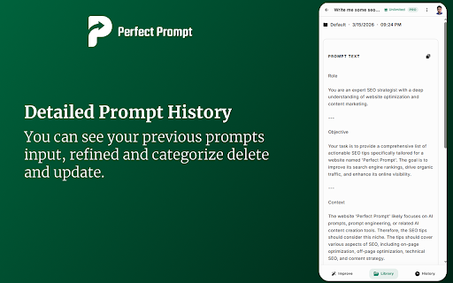 Perfect Prompt: Write Better Prompts Get Better Answers screenshot