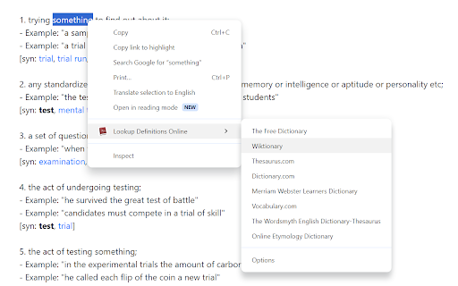 Lookup Definitions Online screenshot