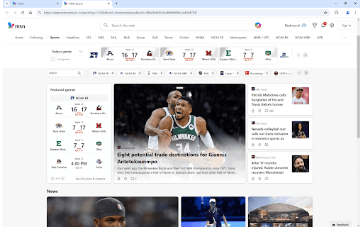 MSN New Tab screenshot
