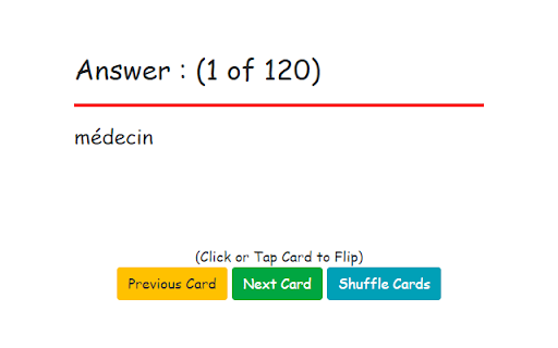 Basic French Flashcards screenshot