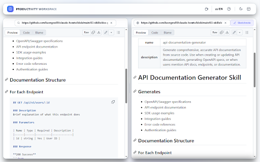 Split-Screen Workspace screenshot