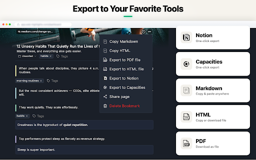 Web Highlights: PDF & Web Highlighter + Notes & AI Summary screenshot