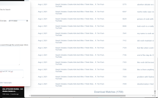 YouTube Transcript Search screenshot