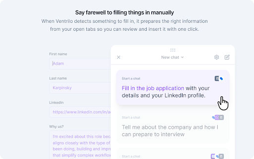 Ventrilo AI: Your tabs, connected screenshot