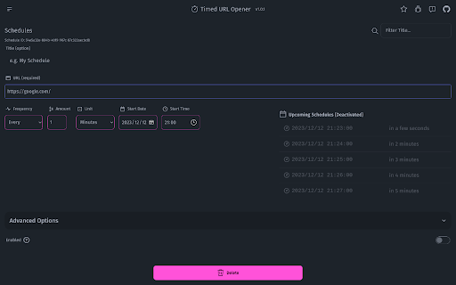 Timed URL Opener screenshot