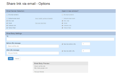 Share link via email screenshot
