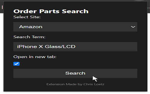 Order Parts screenshot