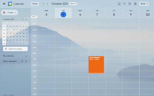 Custom Calendar Background screenshot