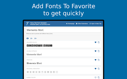 Fancy Text Font Generator screenshot