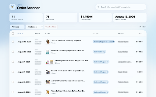 Logie Order Scanner screenshot
