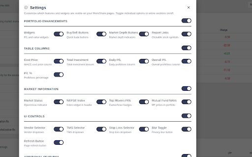 Advanced Widgets for MeroShare screenshot