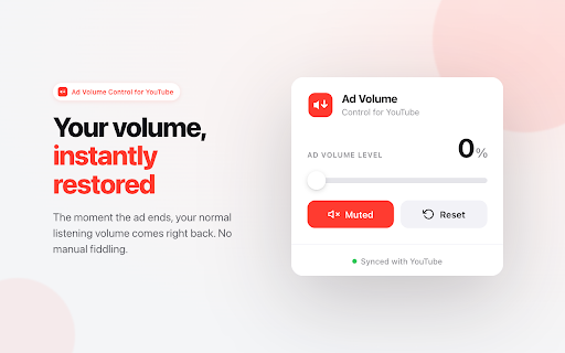 Ad Volume Control for YouTube screenshot