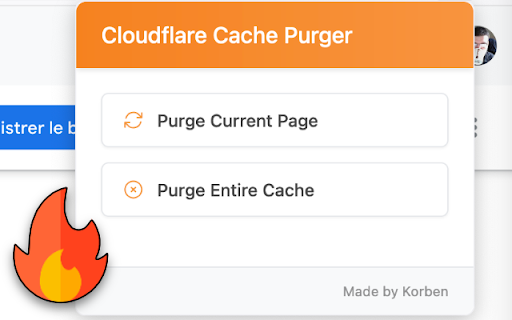 Cloudflare Cache Purger screenshot