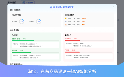 购物党自动比价工具-AI看差评和商品对比 screenshot