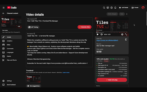 VidPro: AI Titles, Descriptions & Tags for YouTube screenshot