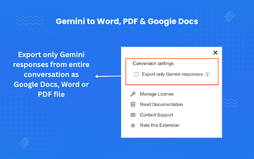 AI Chat to Word, PDF & Google Docs - for Gemini screenshot